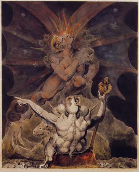 "Il numero della bestia è 666", dipinto di William Blake, 1805 (Rosembach Museum and Library, Philandelphia).