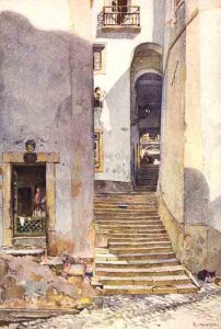 Roque_Gameiro_(Lisboa_Velha,_n.º_51)_Escadinhas_dos_Remedios