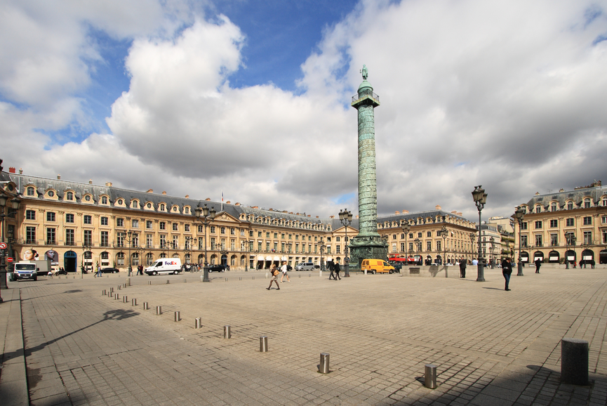 PARIS - April 04: Place Vendome on April 04, 2011 in Paris. Place Vendome is one of the famous landmarks of Paris. © Depositphotos