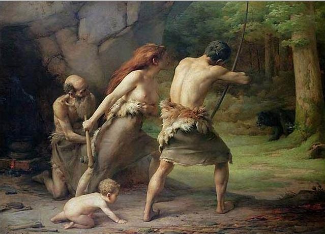 Emmanuel Benner - Prehistoric Man Hunting Bears