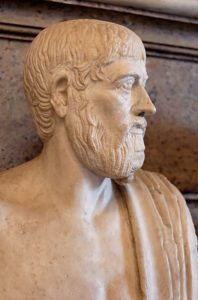 Ritratto di Pindaro. Marmo, copia romana da un originale greco del V sec. a.C.