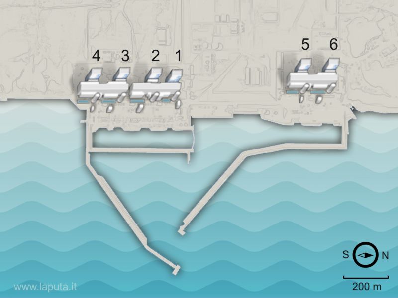 Pianta disposizione dei reattori a Fukushima 1