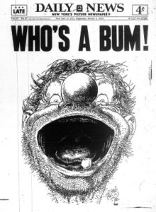 "Who's a bum!" copertina del New York Daily, 5 Ott. 1955