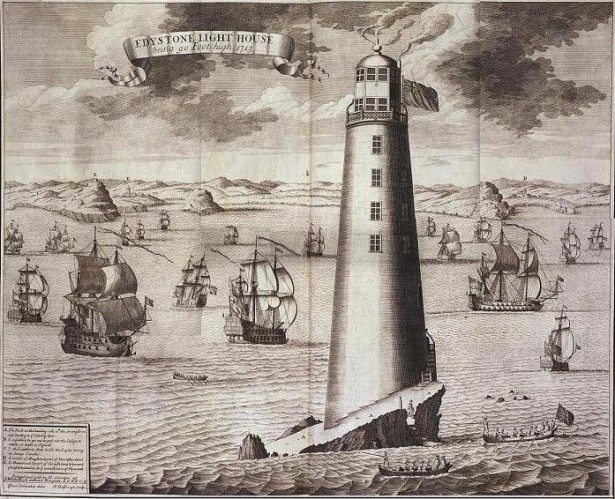 Engraving of the Eddystone Lighthouse