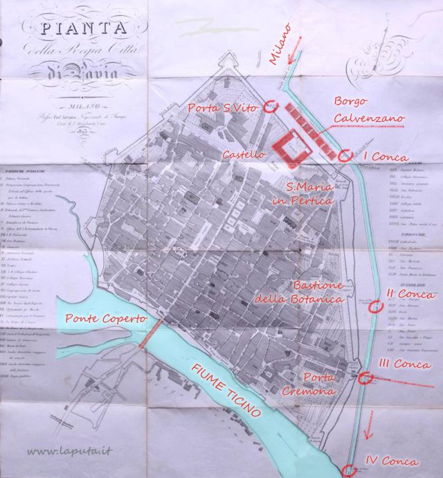 Naviglio Pavese mappa 1823