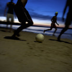 Brazilian Football Soccer Players Night Game Running Blur