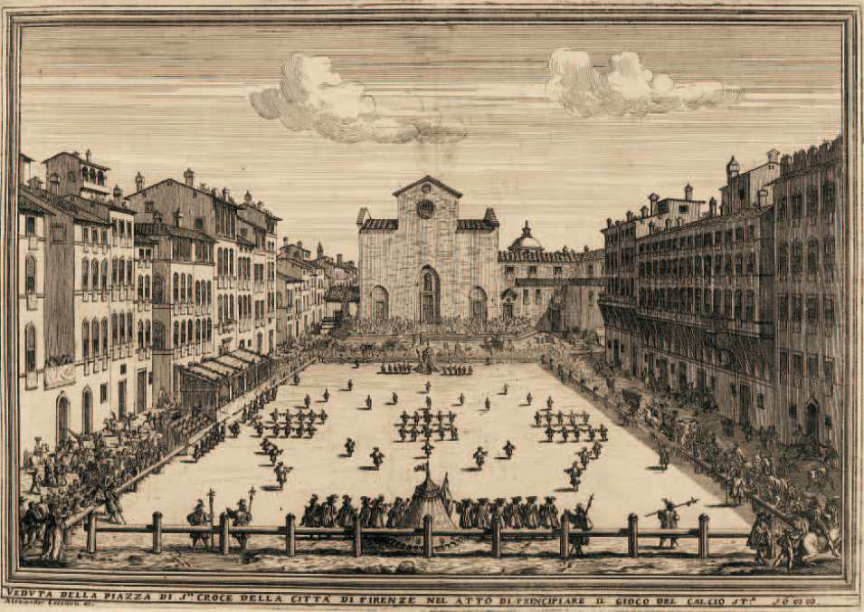 Calcio fiorentino in piazza Santa Croce a Firenze nel 1688
