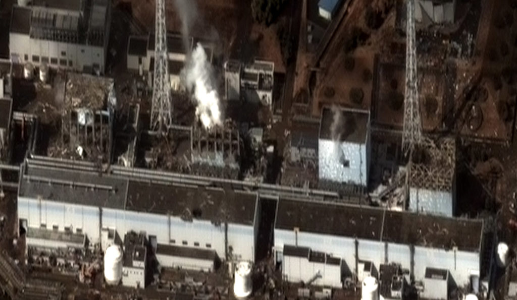 Fukushima Dai Ichi, i danni dell'incidente in una foto satellitare del 16 marzo 2011 (DigitalGlobe) www.digitalglobe.com