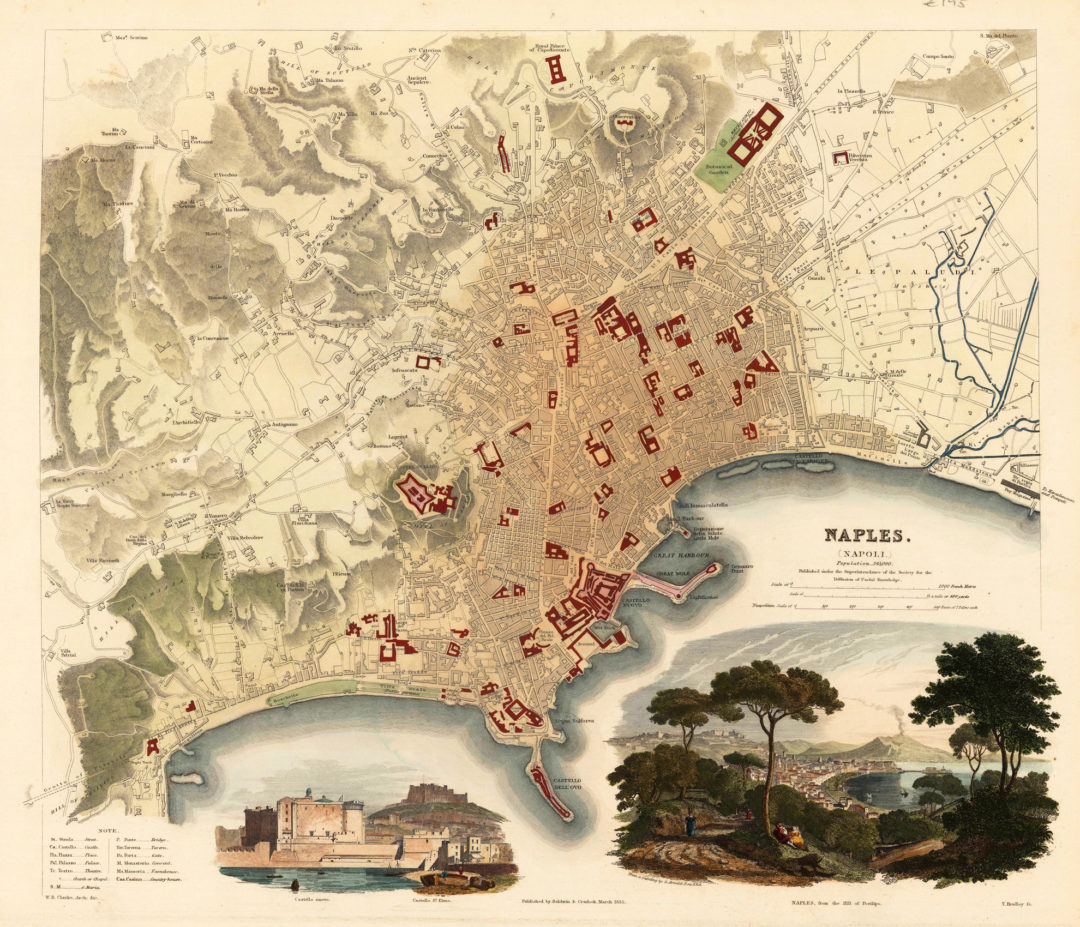 Napoli in una mappa del 1835
