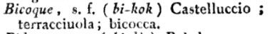 Bicoque, dizionario Francese-Italiano, Cormon 1802