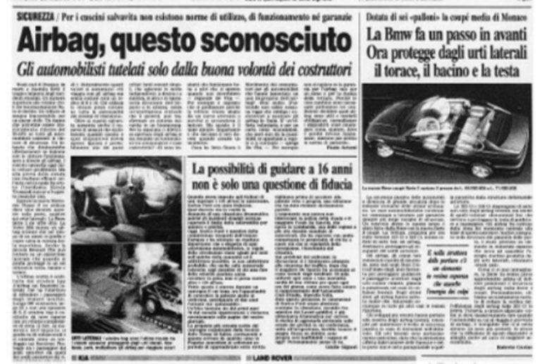 "Airbag, questo sconosciuto" Corriere della Sera 19 aprile 1999