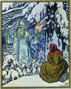Morozko e la fanciulla di neve, illustrazione di Ivan Bilibin (1932)