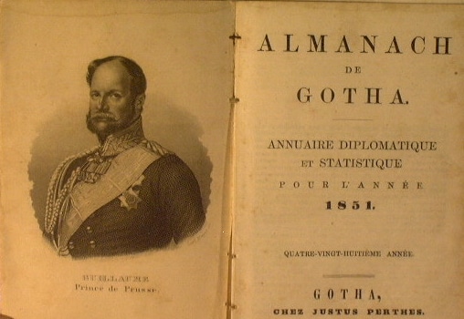 Copertina dell'edizione in francese dell'Almanac de Gotha del 1851