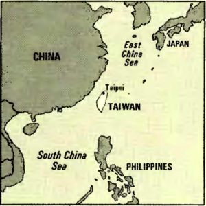 mappa Taiwan e Cina
