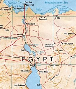 Il canale di Suez in una mappa della CIA (1992)