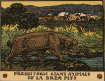 prehistoric giant animals of La Brea Pits