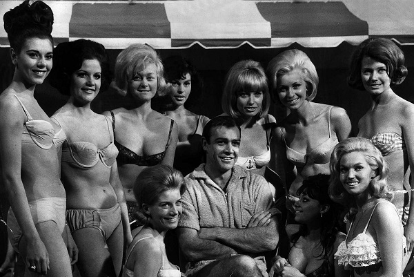 Sean Connery with Bond Girls harem