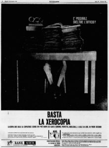 Pubblicità Xerox su La Stampa, 19 settembre 1963.
