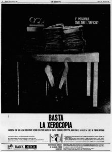 Pubblicità Xerox su La Stampa, 19 settembre 1963.