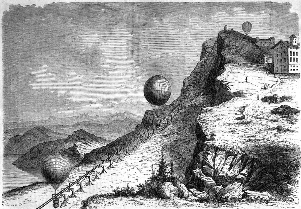 ferrovia atmosferica sul monte Rigi, 1859