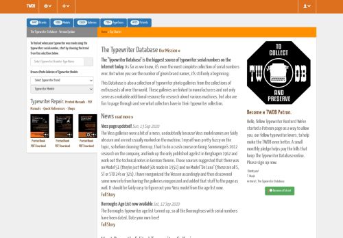 The Typewriter Database