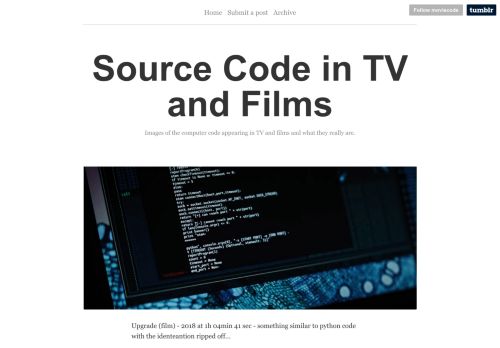 Source Code in TV and Films