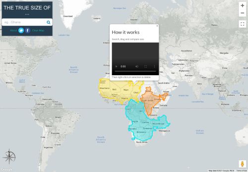 The true size of…