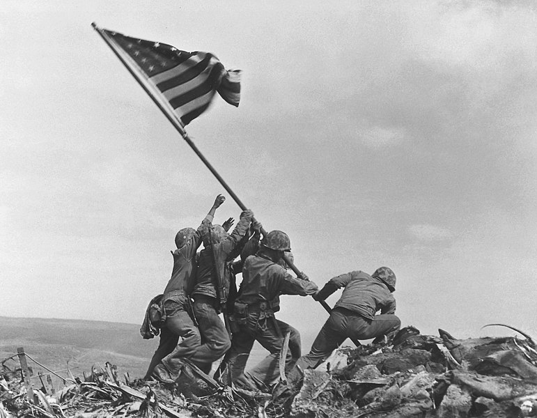 Raising the flag on Iwo Jima, 1945