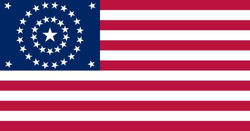 Bandiera degli Stati Uniti a 37 stelle, 8-7-7-7-8 (1867 – 18)