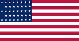 38 stars Army post flag