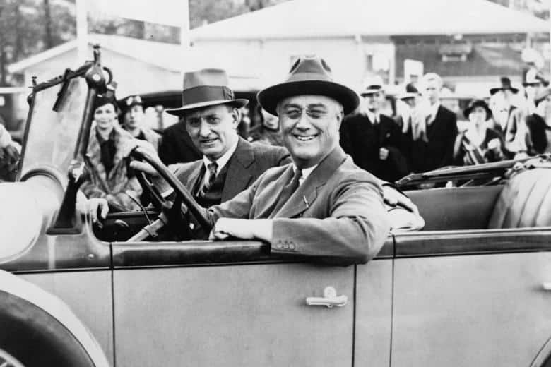 Roosevelt in auto con Morgenthau